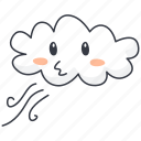 cloud, emoji, blow, wind