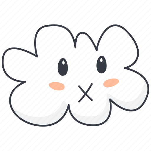 Shut up, silent, cloud, emoji icon - Download on Iconfinder