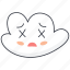 cloud, emoji, sick, emoticon 