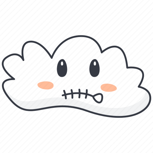 Silent, shut up, cloud, emoji icon - Download on Iconfinder