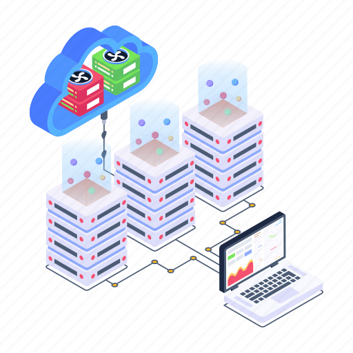 Cloud hosting, cloud computing, cloud storage display, cloud services, cloud technology illustration - Download on Iconfinder