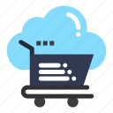 cart, cloud, ecommerece, shopping, trolley