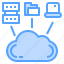 cloud, computing, connection, folder, laptop, server 
