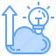 arrow, cloud, creative, idea, server 
