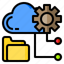 cloud, computing, creative, folder, gear