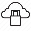 cloud, key, lock, computer, data