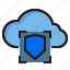 cloud, shield, computer, interface 