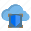 cloud, shield, computer, interface 