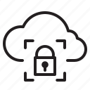 cloud, lock, computer, interface