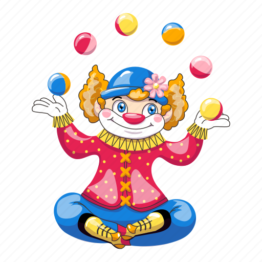 Baby, cartoon, child, clown, flower, juggler, party icon - Download on Iconfinder