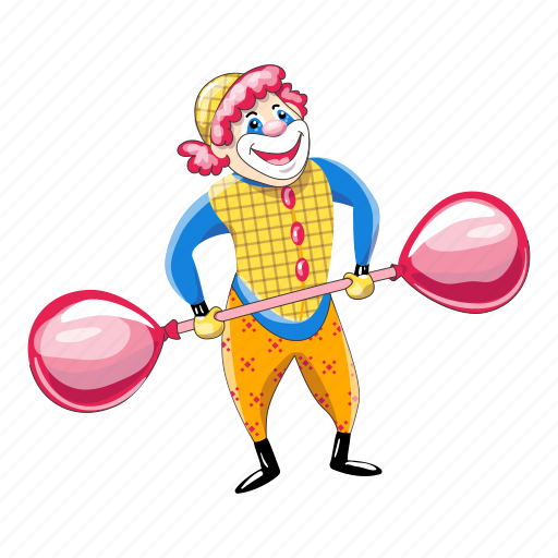 Balloon, barbell, cartoon, clown, flower, frame, woman icon - Download on Iconfinder