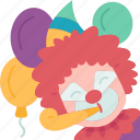 birth, day, clown, celebration, party