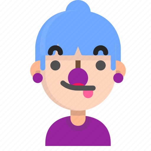 Clown, emoji, female, halloween, horror, monster, tongue icon - Download on Iconfinder