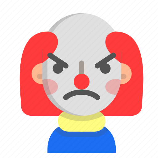 Angry, clown, emoji, halloween, horror, monster, scary icon - Download on Iconfinder