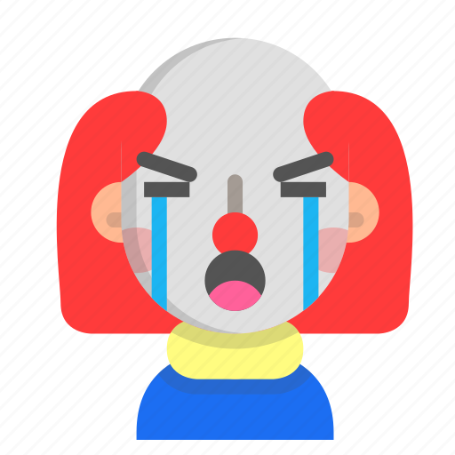 Clown, crying, emoji, halloween, horror, monster, scary icon - Download on Iconfinder