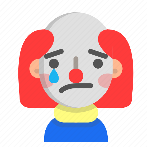 Clown, emoji, halloween, horror, monster, sad, scary icon - Download on Iconfinder