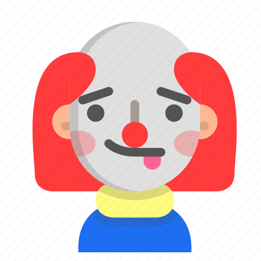 Clown, emoji, halloween, horror, monster, scary, tongue icon - Download on Iconfinder