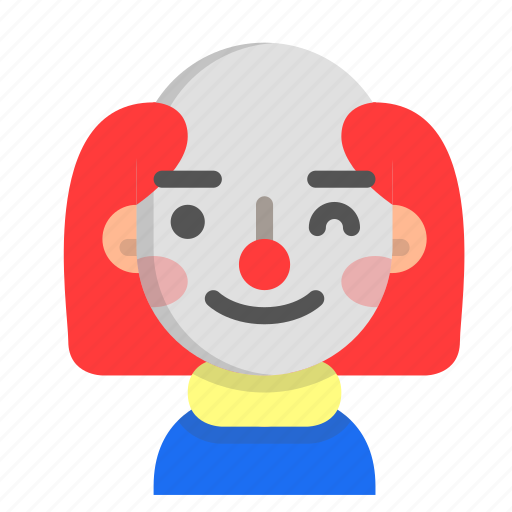 Clown, emoji, halloween, horror, monster, scary, wink icon - Download on Iconfinder