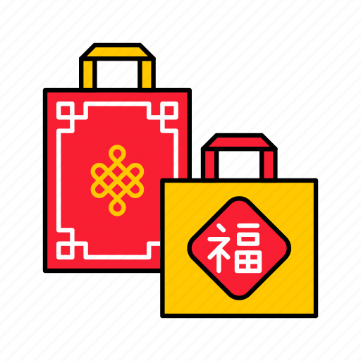 Asian, bag, chinese, cny, culture, gift bag, shopping icon - Download on Iconfinder