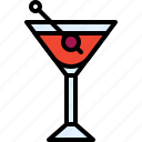 cocktail, beverage, drink, bar, refreshment, manhattan