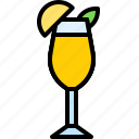 cocktail, beverage, drink, bar, refreshment, peach bellini