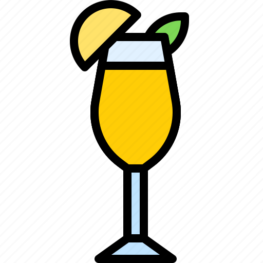Cocktail, beverage, drink, bar, refreshment, peach bellini icon - Download on Iconfinder