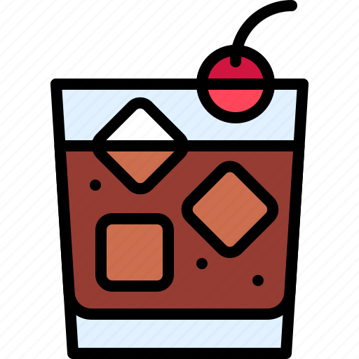 Cocktail, beverage, drink, bar, refreshment, black, russian icon - Download on Iconfinder