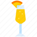 cocktail, beverage, drink, bar, refreshment, mimosa, champagne