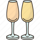 champagne, flute, wineglass, drink, kitchen