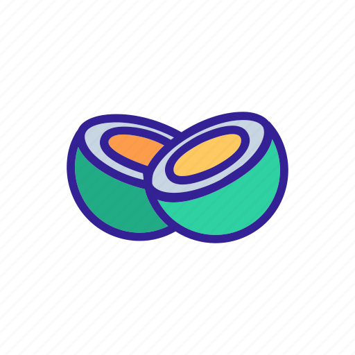 Coconut, contour, natural, nature, tropical icon - Download on Iconfinder