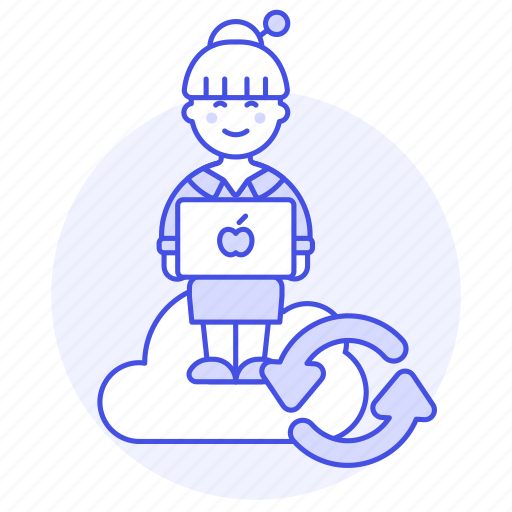 Cloud, coder, coding, developer, female, freelancer, laptop icon - Download on Iconfinder