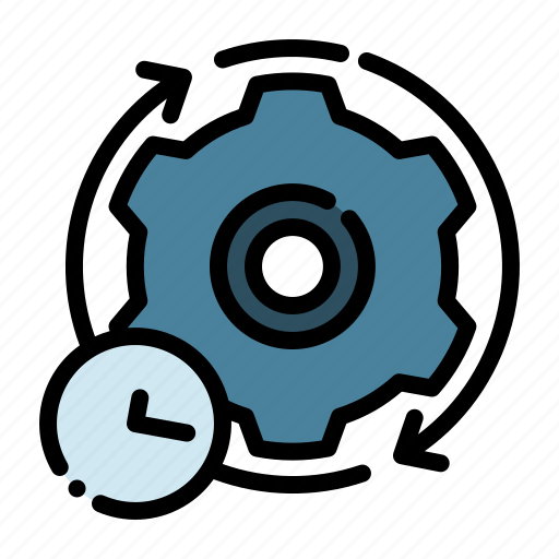 Cog, wheel, time, clock, automation icon - Download on Iconfinder