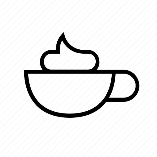 Beverage, cafe, coffee, cup, drink, mug, whipped cream icon - Download on Iconfinder