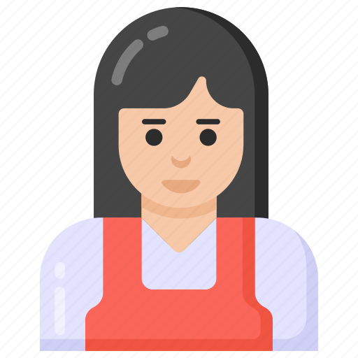 Cafe staff, barista, female, avatar, cafe worker icon - Download on Iconfinder