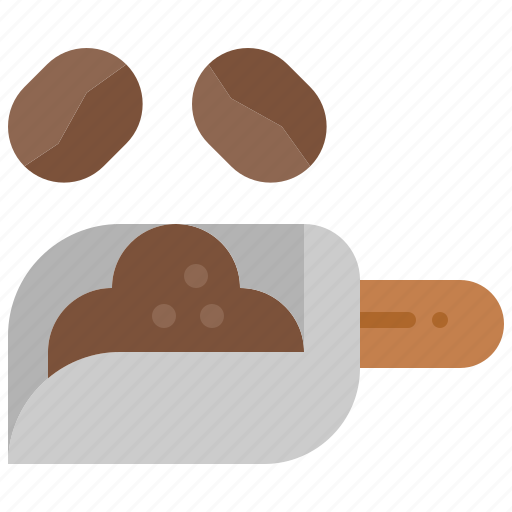 Scoop, coffee, bean, spoon, utensil, metal, tool icon - Download on Iconfinder