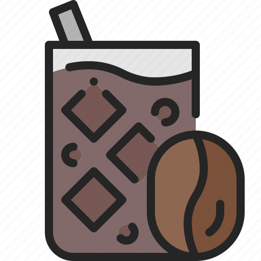 Iced, coffee, cold, drink, cup, glass, cafe icon - Download on Iconfinder
