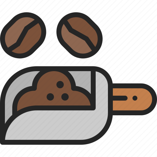 Scoop, coffee, bean, spoon, utensil, metal, tool icon - Download on Iconfinder