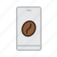 cafe, coffee, delivery, mobile, order, smartphone 