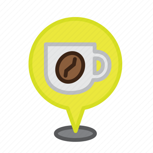Barista, cafe, coffee, drink, location, map, mug icon - Download on Iconfinder