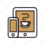 app, coffee, application, cafe, device, mobile 