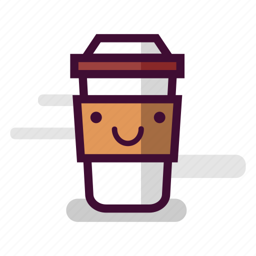 Caffeine, cappuccino, coffee, cup, happy, smile, takeaway icon - Download on Iconfinder