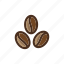 beans, brown, coffee, color, filled 