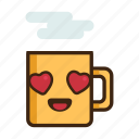 beverage, coffee, hearts, hot, love, mug, tea 