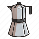 coffee, set, drink, hot, coffee pot, espresso, caffeine, cafe