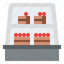bakery, cakes, cake, sweets, cabinet