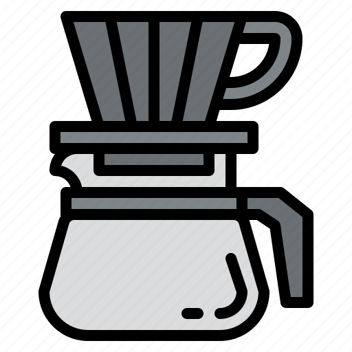 Pour, dripper, coffee, over, maker, brewed icon - Download on Iconfinder