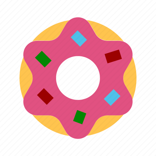 Donut, sweet, cake, pink, bakery, dessert icon - Download on Iconfinder