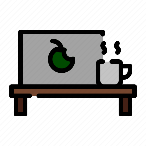 Work, computer, laptop, coffee, workplace, monitor icon - Download on Iconfinder