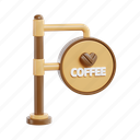 coffee signboard, signboard, sign, navigation, coffee shop, hanging board, direction board 