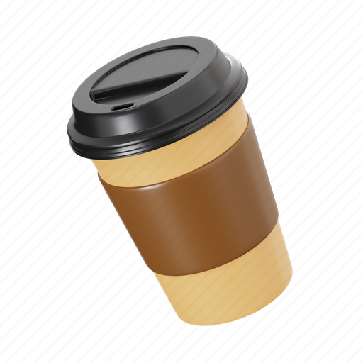 Take away coffee, coffee, cup, beverage, take away, coffee cup, cold coffee 3D illustration - Download on Iconfinder